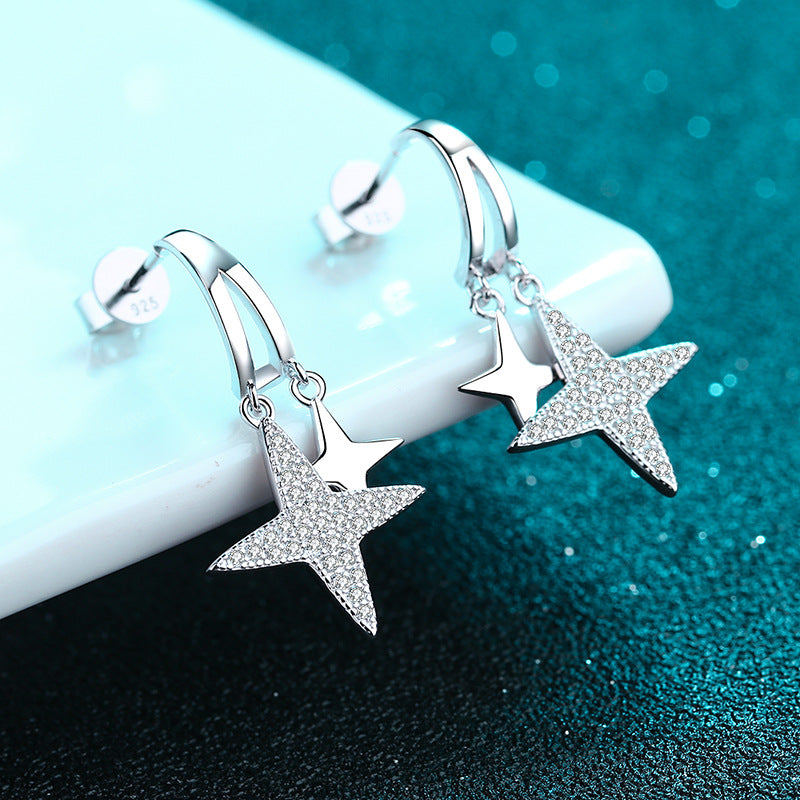 Moissanite Earrings in 925 Sterling Silver