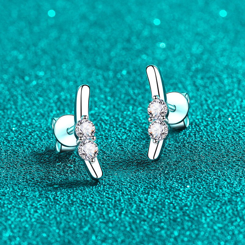 Moissanite Earrings in 925 Sterling Silver
