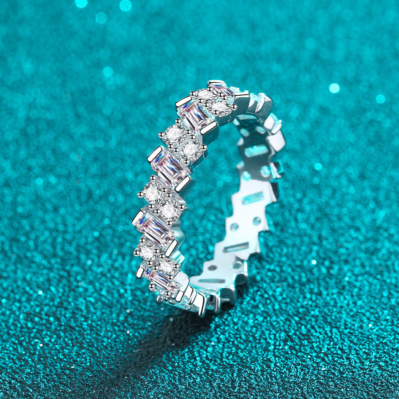 Moissanite Ring in 925 Sterling Silver