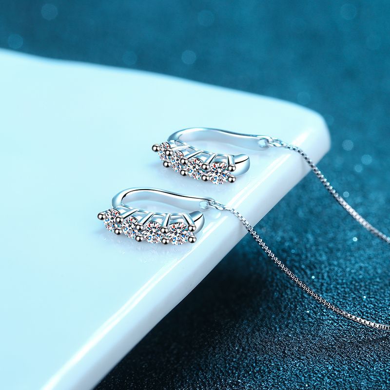 Moissanite Earrings in 925 Sterling Silver