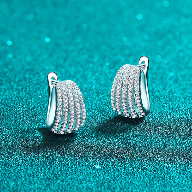 Moissanite Earrings in 925 Sterling Silver