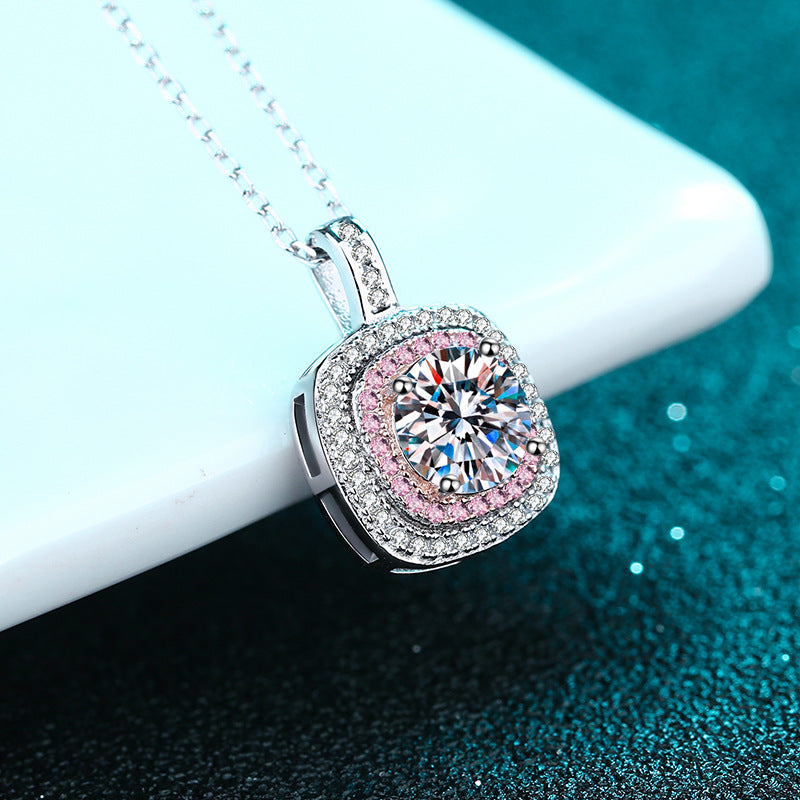 Moissanite Necklaces in 925 Sterling Silver 1ct