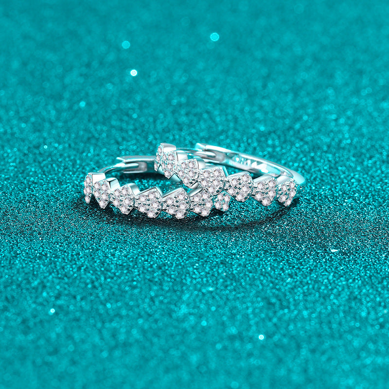 Moissanite Earrings in 925 Sterling Silver