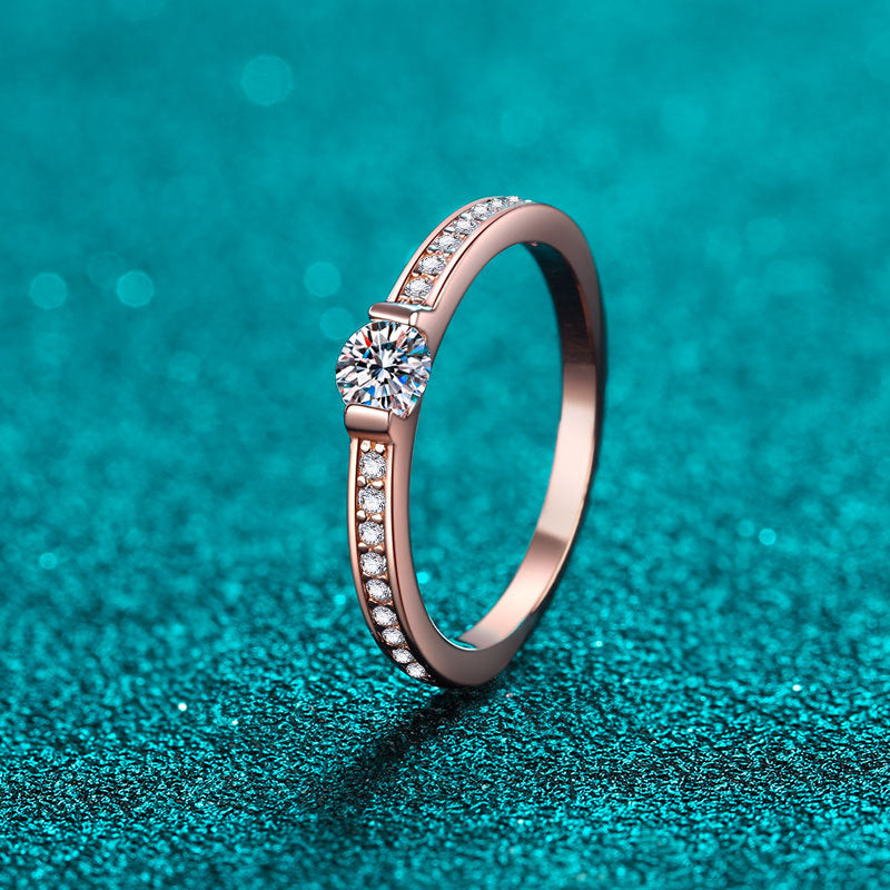 Moissanite Ring in 925 Sterling Silver