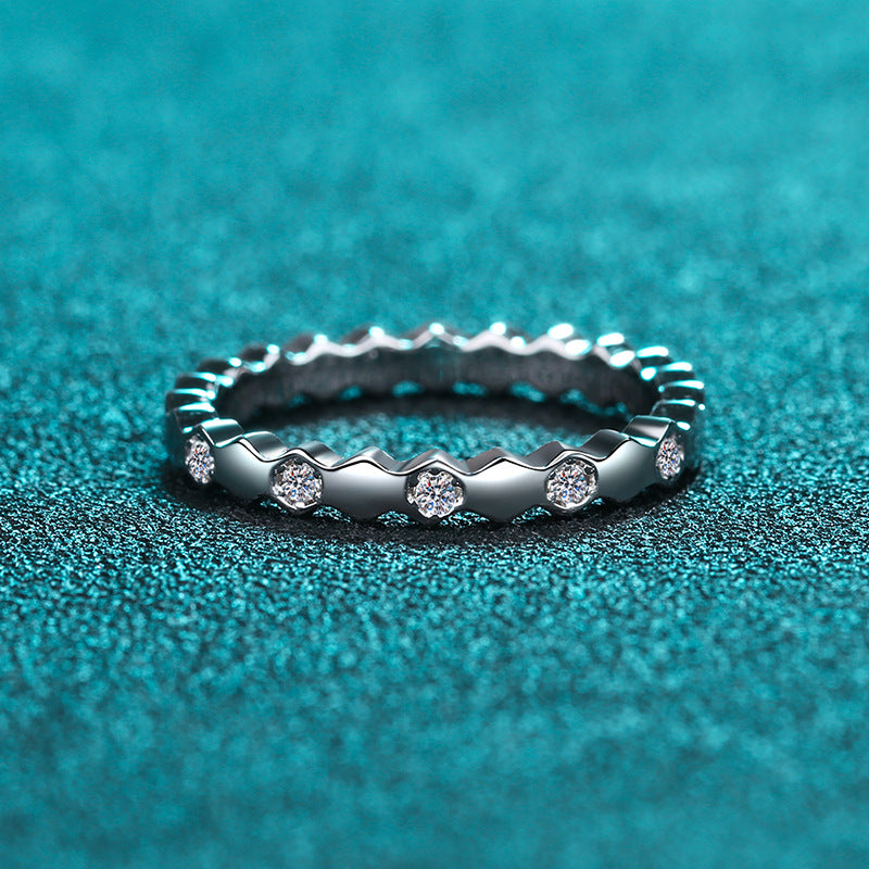 Moissanite Ring in 925 Sterling Silver