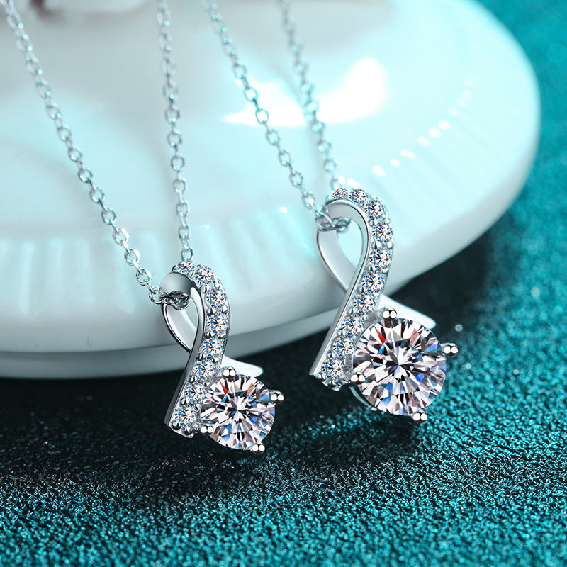 Moissanite Necklaces in 925 Sterling Silver 0.5ct 1ct