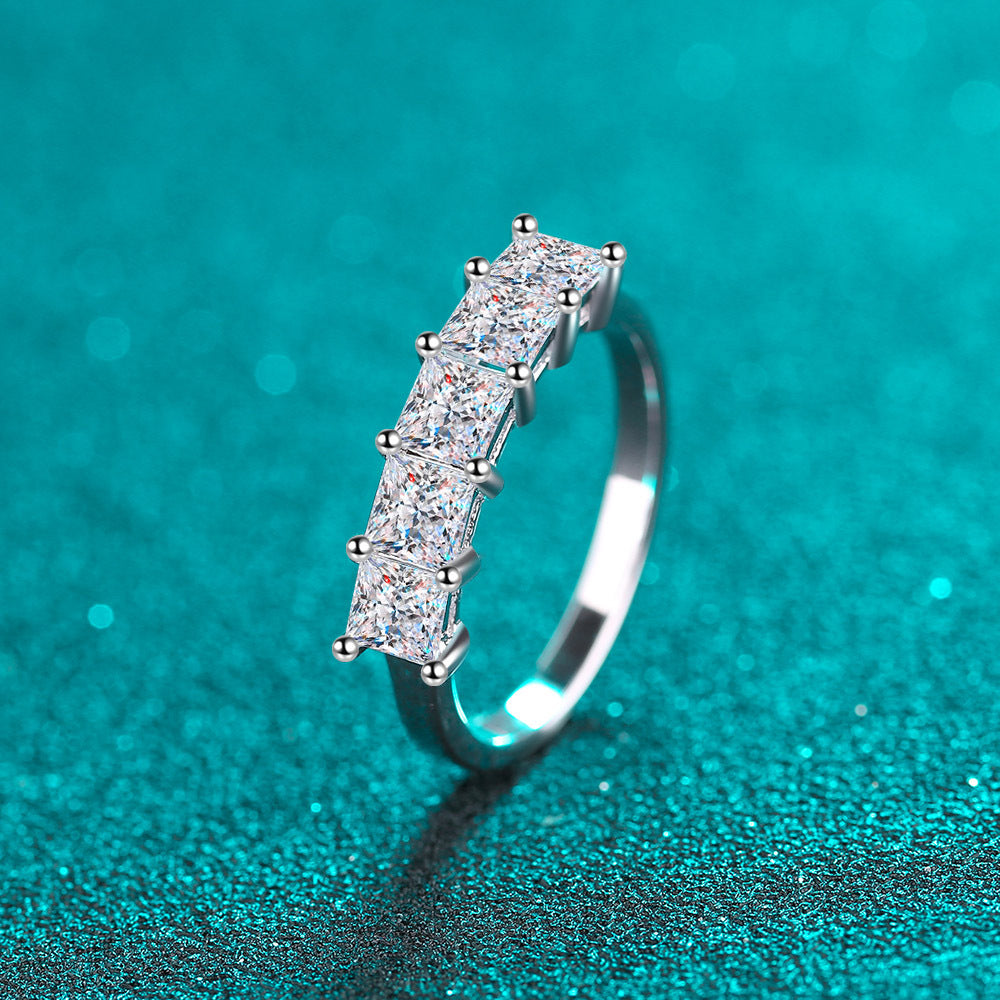 Moissanite Ring in 925 Sterling Silver