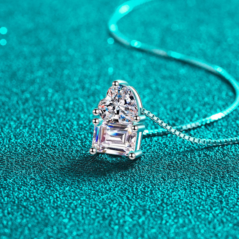 Moissanite Necklaces in 925 Sterling Silver 2ct