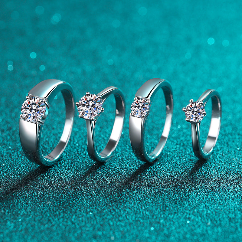 Moissanite Ring in 925 Sterling Silver 0.5ct,1ct,1.5ct