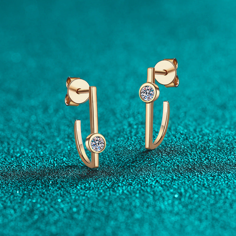 Moissanite Earrings in 925 Sterling Silver