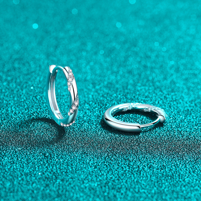 Moissanite Earrings in 925 Sterling Silver