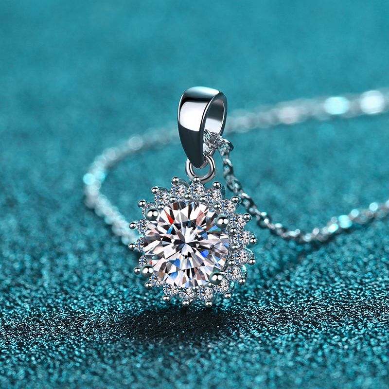 Moissanite Necklaces in 925 Sterling Silver 0.5ct 1ct 2ct 3ct 5ct