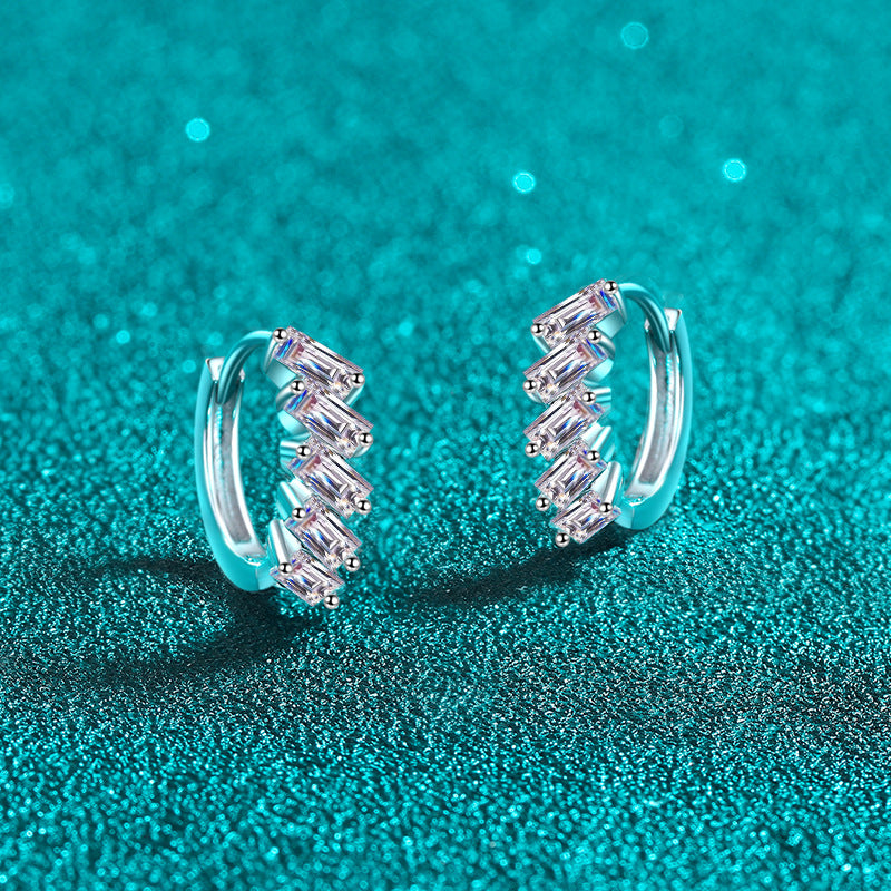 Moissanite Earrings in 925 Sterling Silver