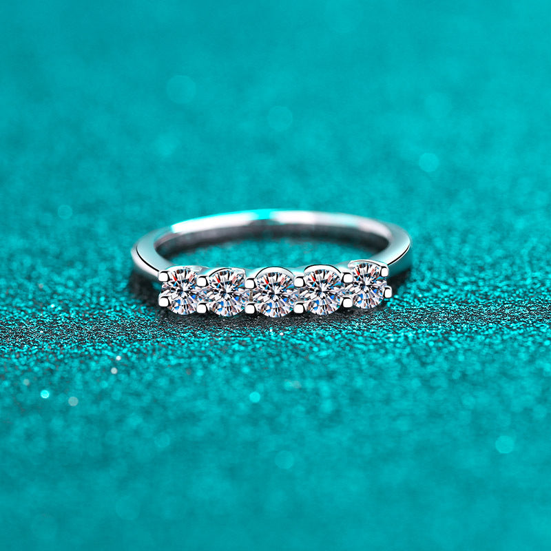 Moissanite Ring in 925 Sterling Silver
