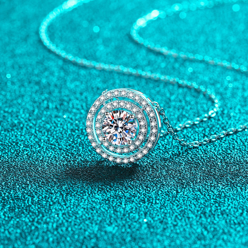 Moissanite Necklaces in 925 Sterling Silver 0.5ct 1ct 2ct