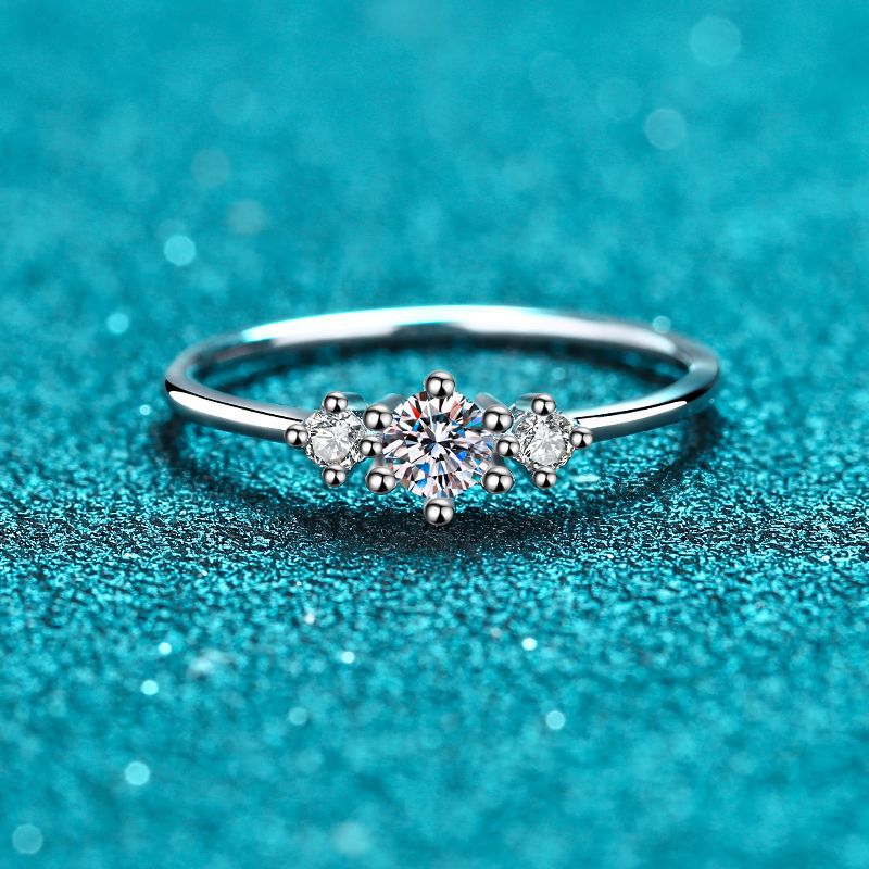 Moissanite Ring in 925 Sterling Silver
