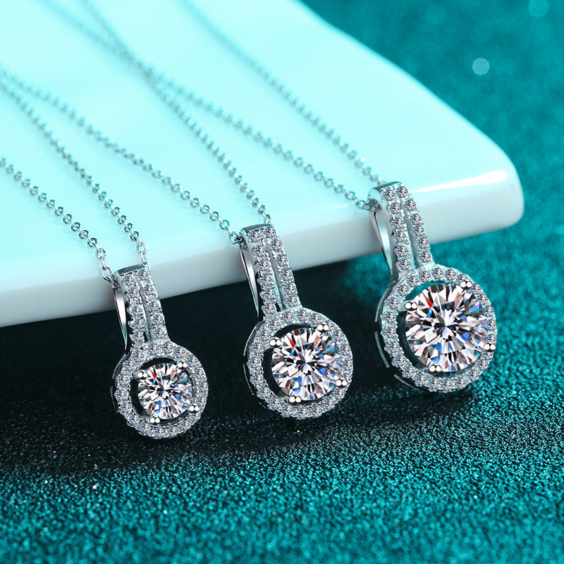 Moissanite Necklaces in 925 Sterling Silver 0.5ct 1ct 2ct 5ct