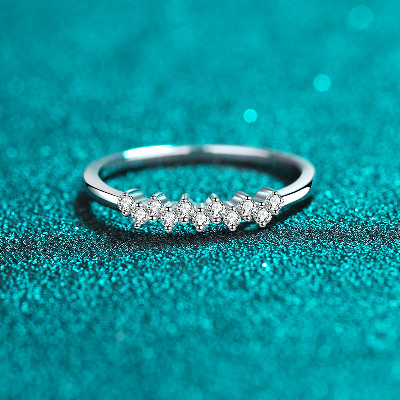 Moissanite Ring in 925 Sterling Silver