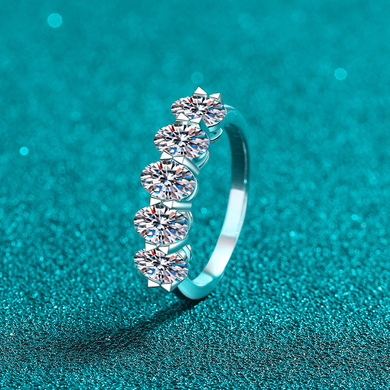 Moissanite Ring in 925 Sterling Silver