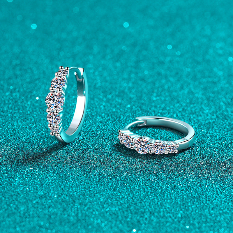Moissanite Earrings in 925 Sterling Silver