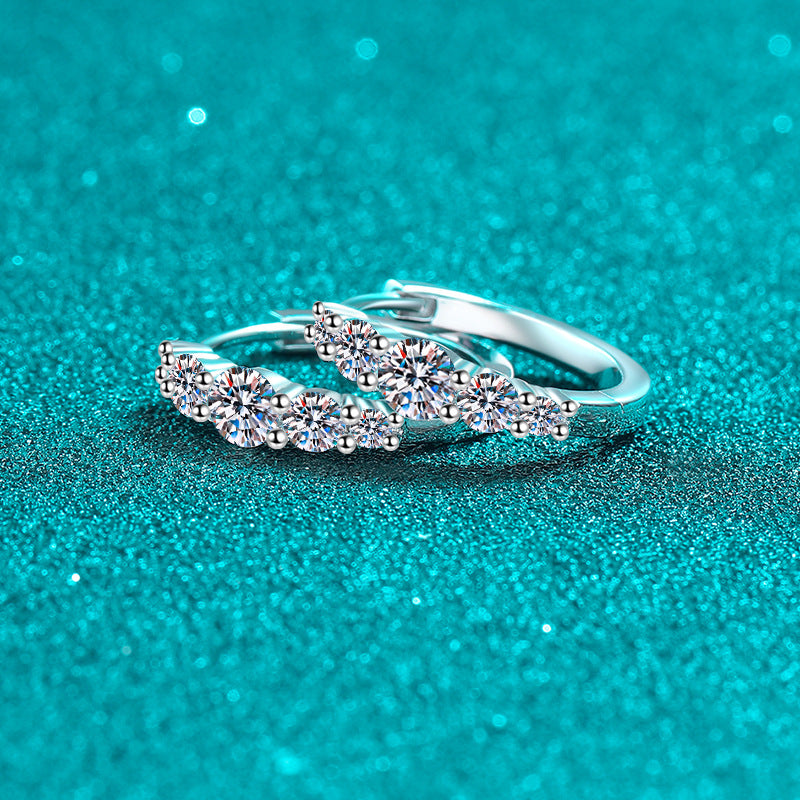 Moissanite Earrings in 925 Sterling Silver