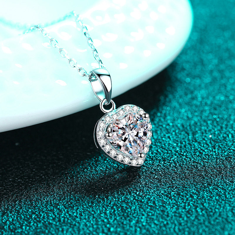 Moissanite Necklaces in 925 Sterling Silver 1ct