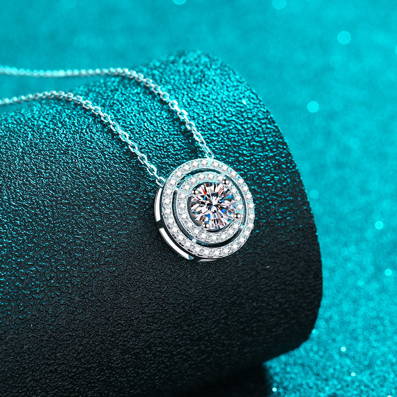 Moissanite Necklaces in 925 Sterling Silver 0.5ct 1ct 2ct
