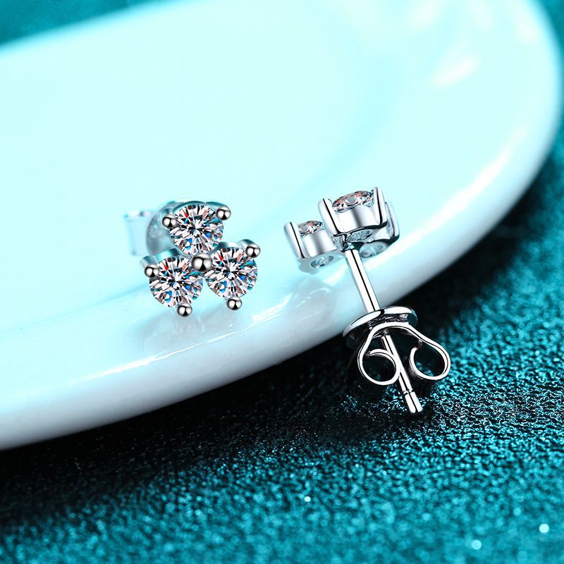 Moissanite Earrings in 925 Sterling Silver