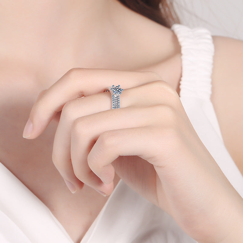 Moissanite Ring in 925 Sterling Silver 0.5ct 1ct