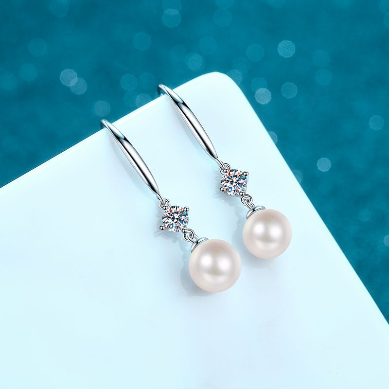 Moissanite Earrings in 925 Sterling Silver