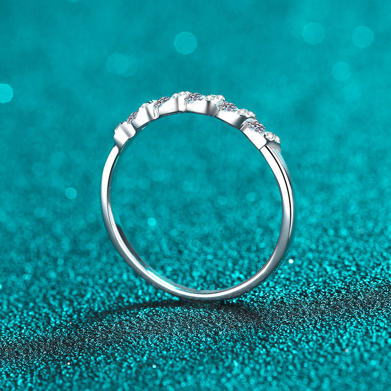 Moissanite Ring in 925 Sterling Silver