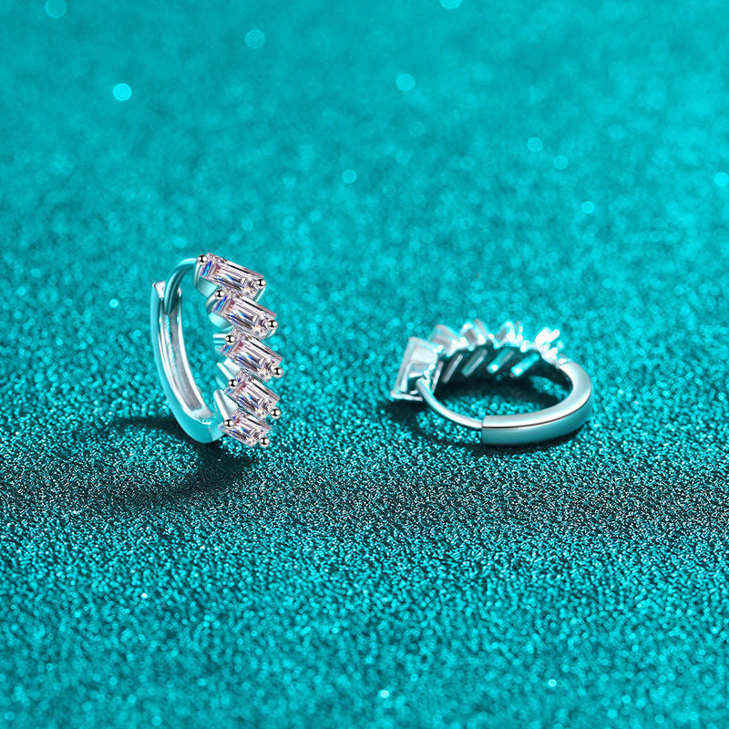 Moissanite Earrings in 925 Sterling Silver