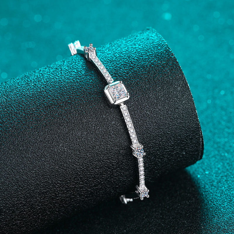 Moissanite Bracelets in 925 Sterling Silver 1.88ct 20cm