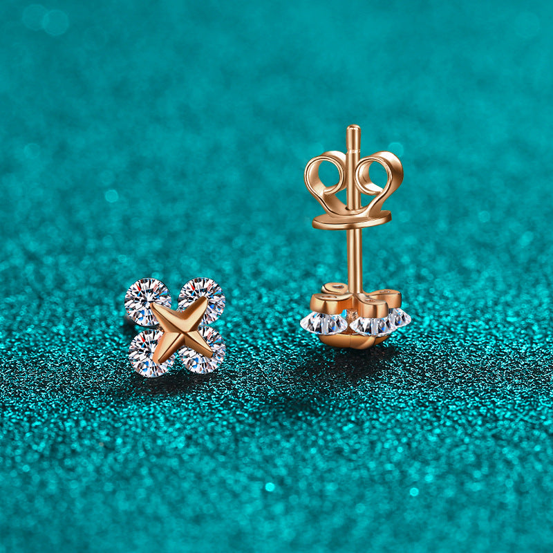 Moissanite Earrings in 925 Sterling Silver 0.8ct
