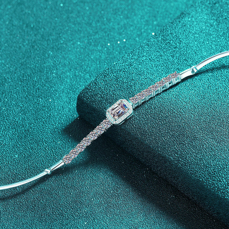 Moissanite Bracelets in 925 Sterling Silver 2.4ct 22cm