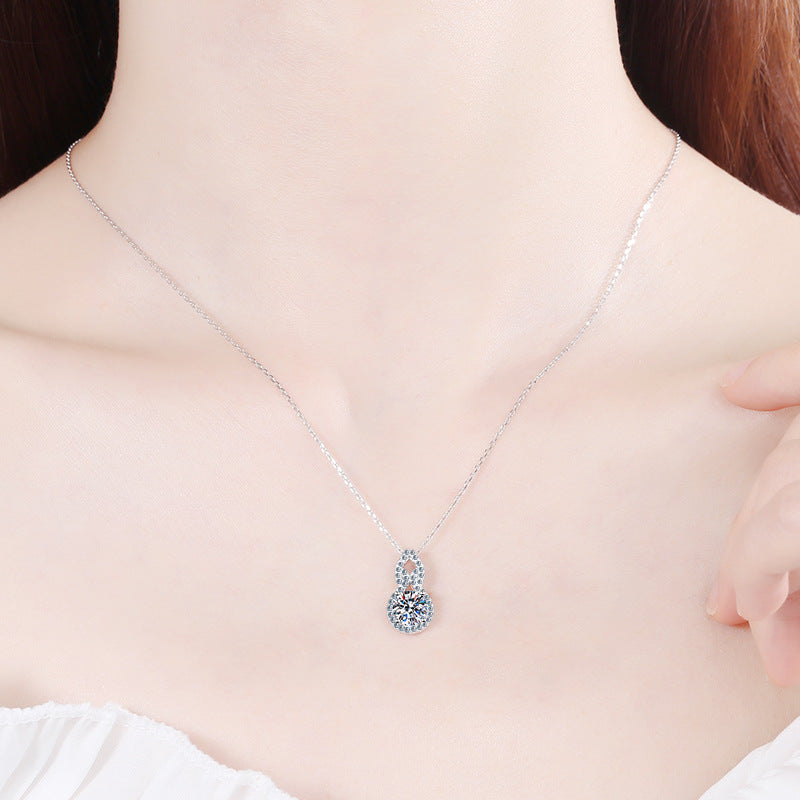 Moissanite Necklaces in 925 Sterling Silver 1ct