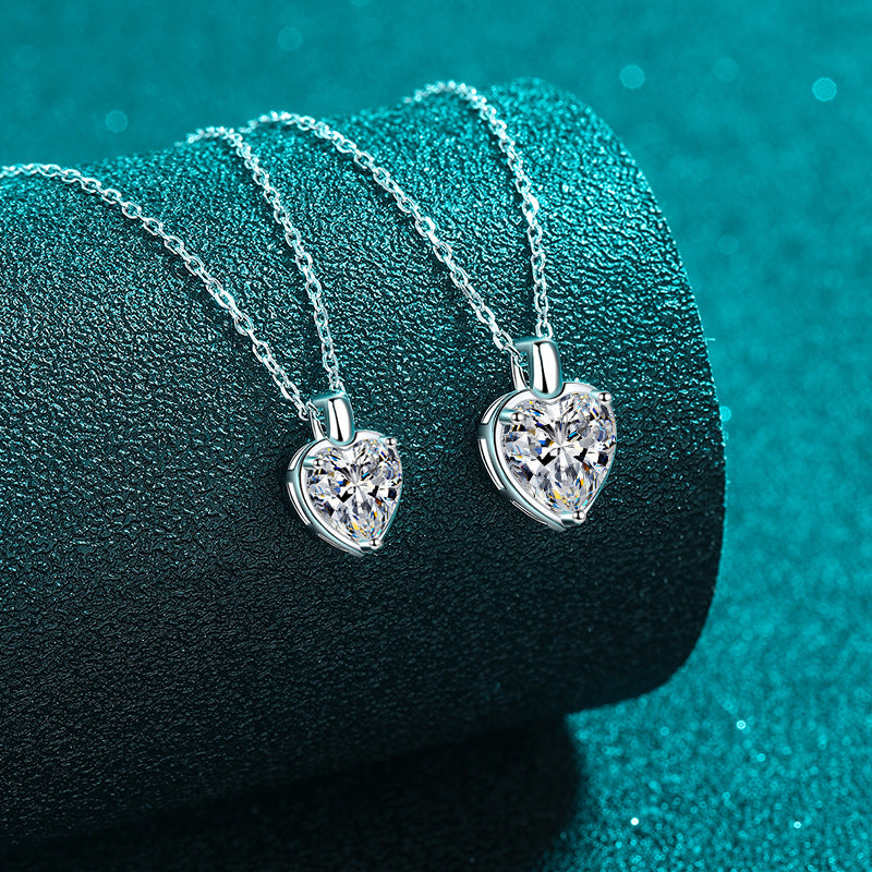 Moissanite Necklaces in 925 Sterling Silver 1ct 2ct