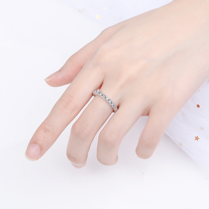Moissanite Ring in 925 Sterling Silver