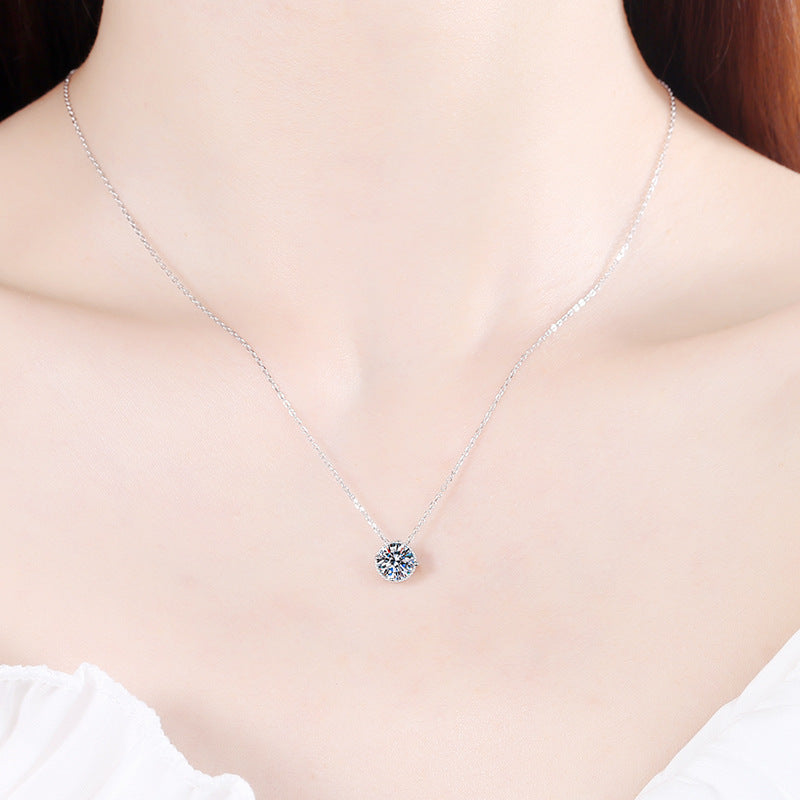 Moissanite Necklaces in 925 Sterling Silver 1ct