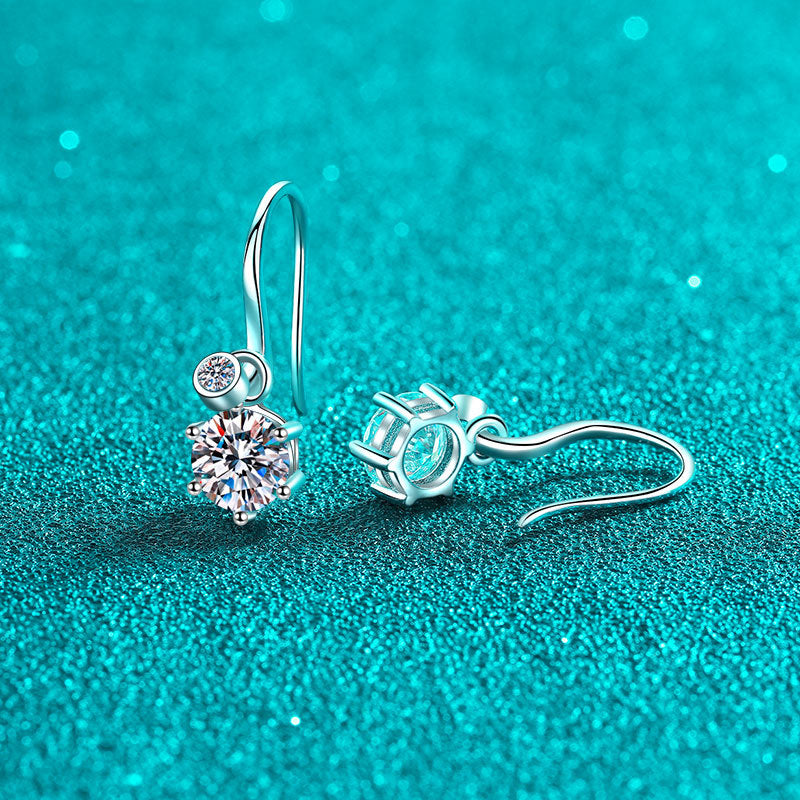 Round cut Moissanite Earrings in 925 Sterling Silver 1.12ct 2.12ct 4.12ct