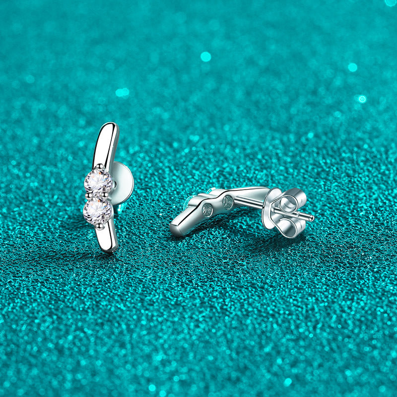 Moissanite Earrings in 925 Sterling Silver