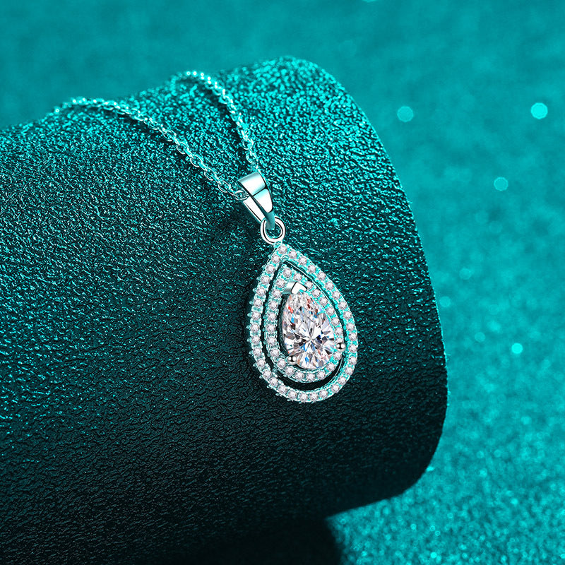 Moissanite Necklaces in 925 Sterling Silver 1ct