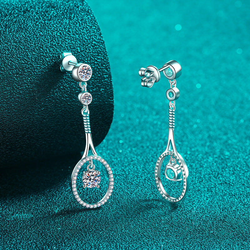 Round cut Moissanite Earrings in 925 Sterling Silver 1ct