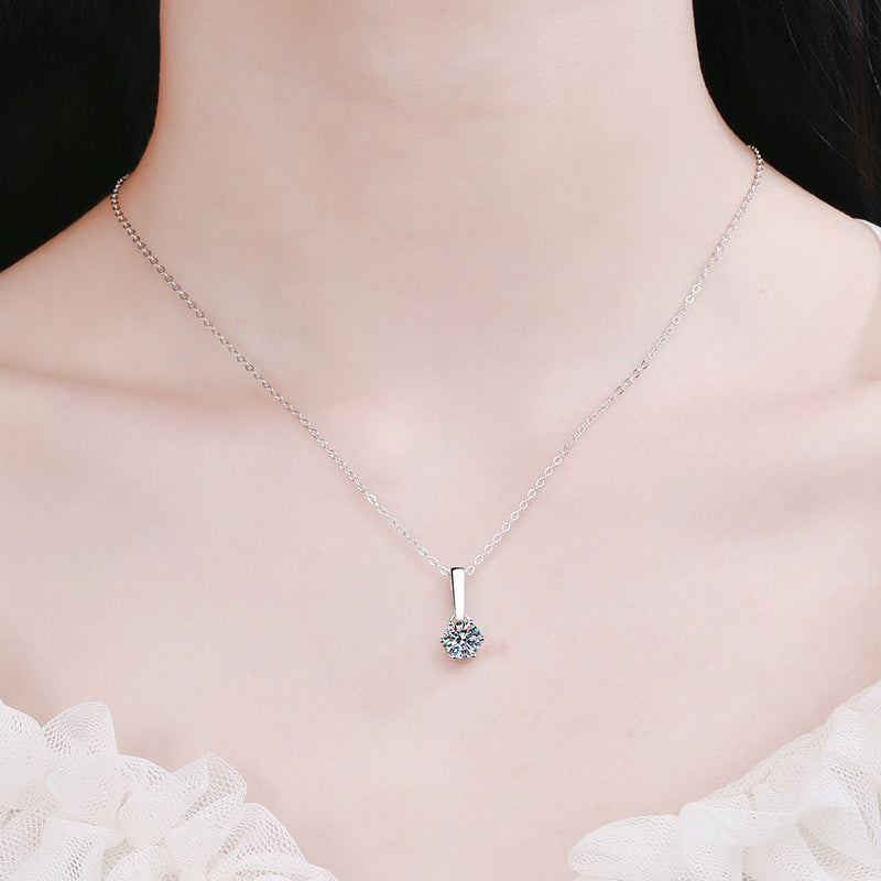 Moissanite Necklaces in 925 Sterling Silver 1ct 2ct