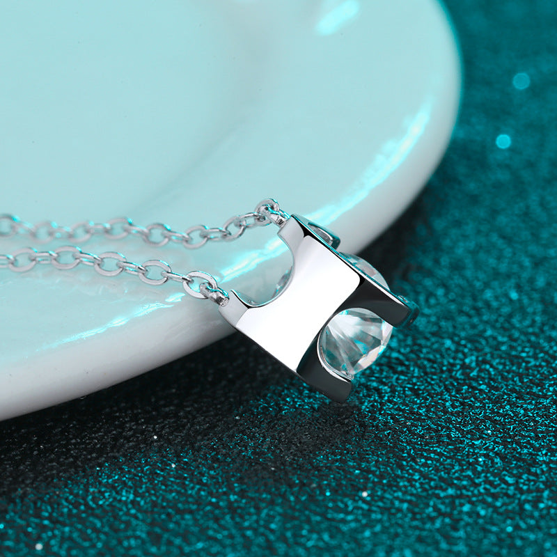 Moissanite Necklaces in 925 Sterling Silver 0.5ct 1ct 2ct