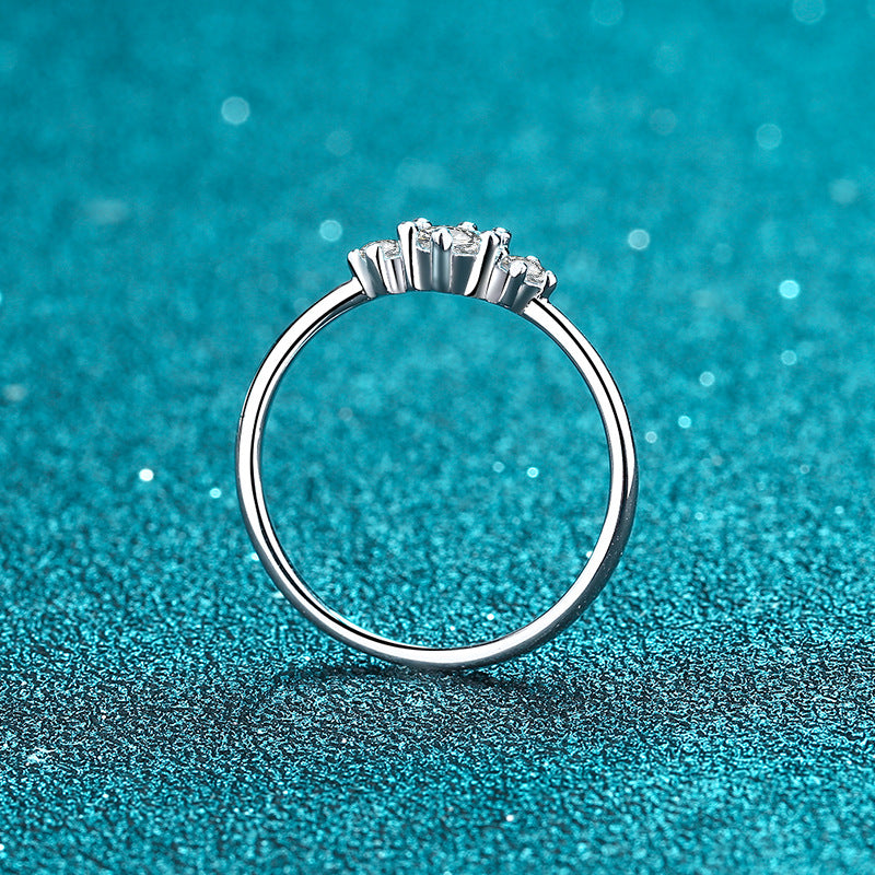 Moissanite Ring in 925 Sterling Silver