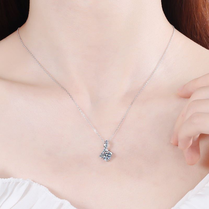 Moissanite Necklaces in 925 Sterling Silver 0.5ct 1ct