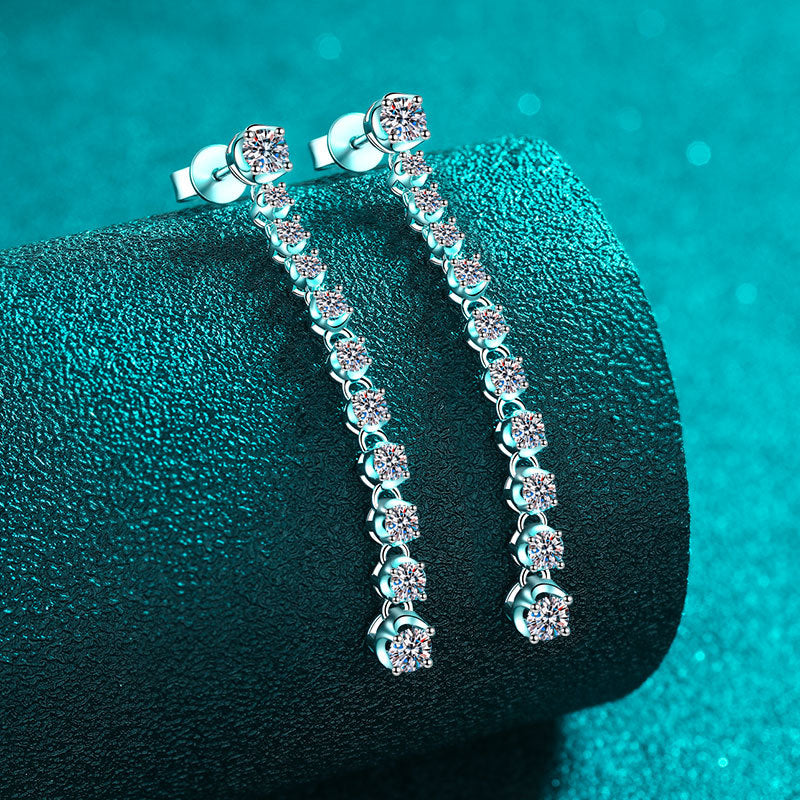 Moissanite Earrings in 925 Sterling Silver