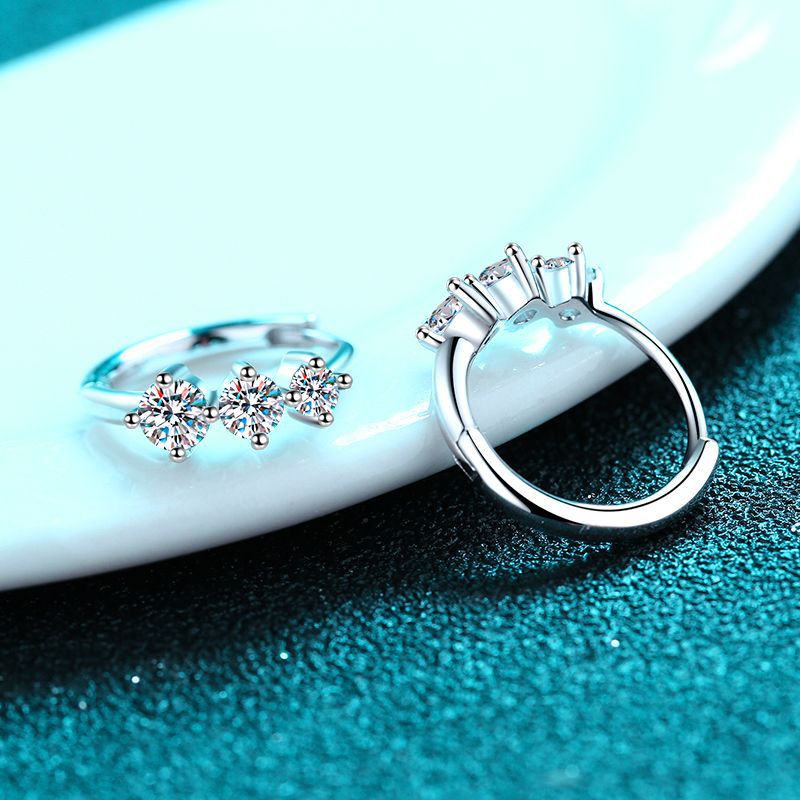 Moissanite Earrings in 925 Sterling Silver