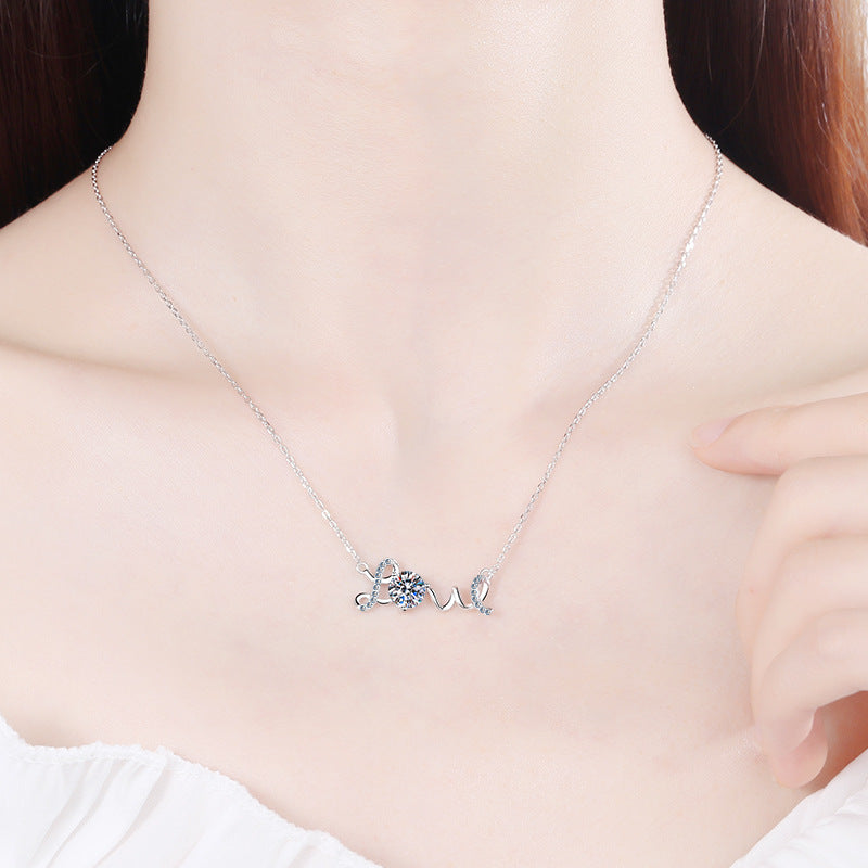Moissanite Necklaces in 925 Sterling Silver 1ct
